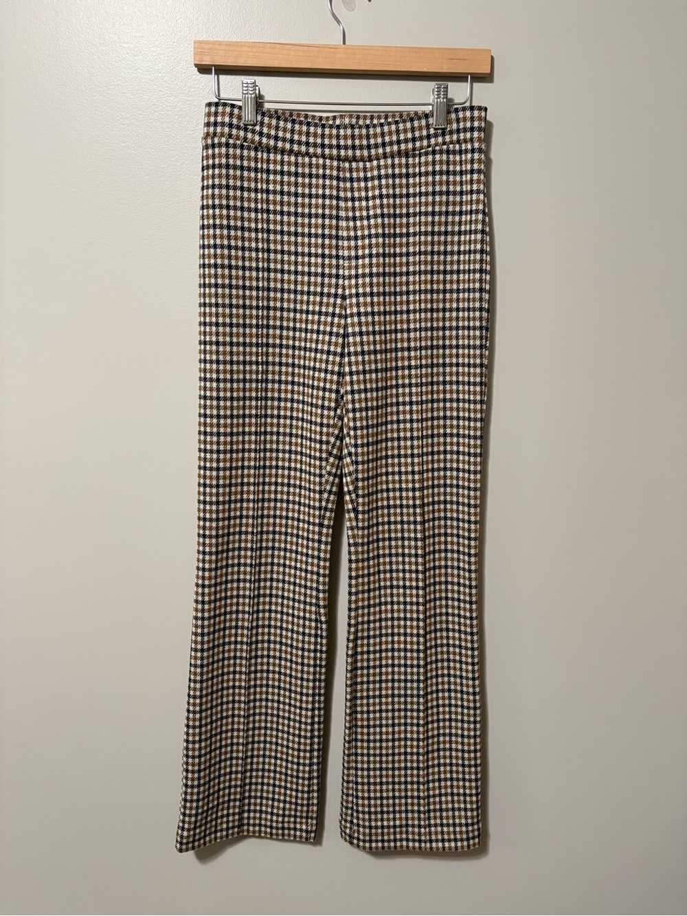 Part Two Pontas Straight Leg Mid Rise Pant Toasted Coconut Check Pattern - Picture 5 of 14